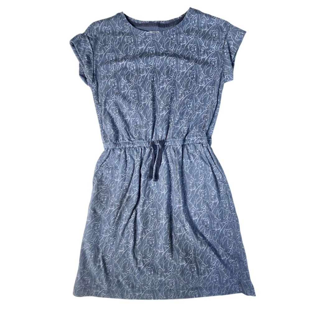 Gap Kids Disney Belle‎ Beauty and Beast Dress XXL 14-16 Blue Sketch Art Pocket